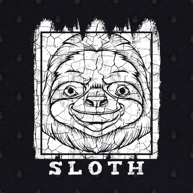 Vintage Sloth Face Lazy Retro Style by Lumio Gifts